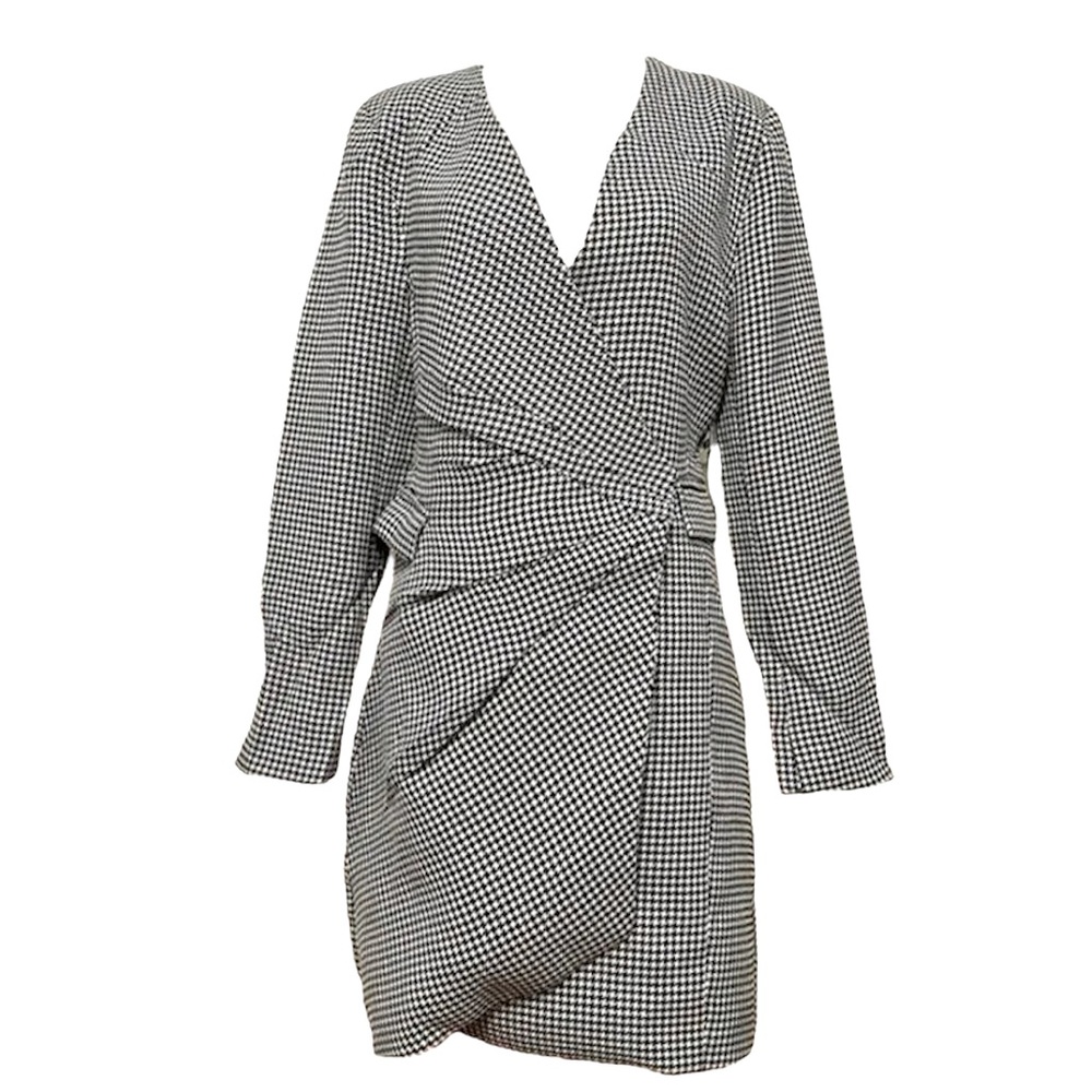 Nwot Jason Wu Houndstooth Blazer Wrap Mini Dress - image 1